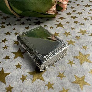 NEW Sterling Silver Book Pill Box